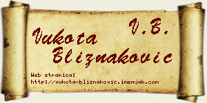 Vukota Bliznaković vizit kartica